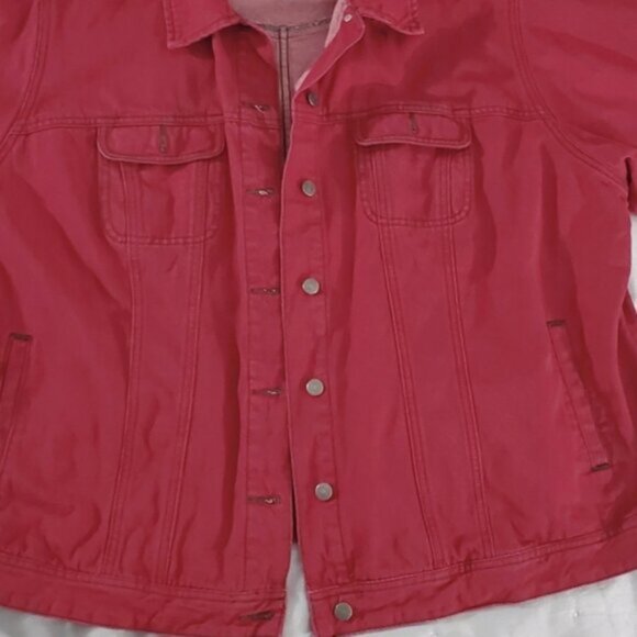 Vintage COTTON GINNY PLUS- Red Heather Denim Jacket- Large - Picture 13 of 16